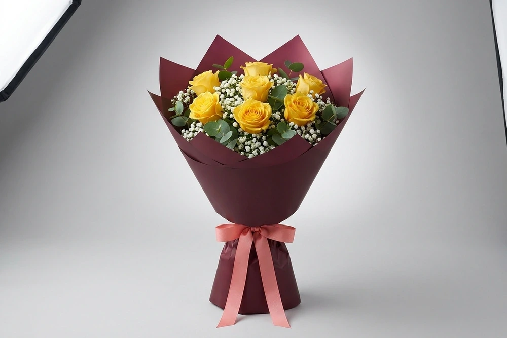 Buquê 6 Rosas Amarelas