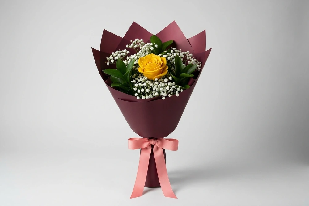 Buquê de 1 Rosa Amarela