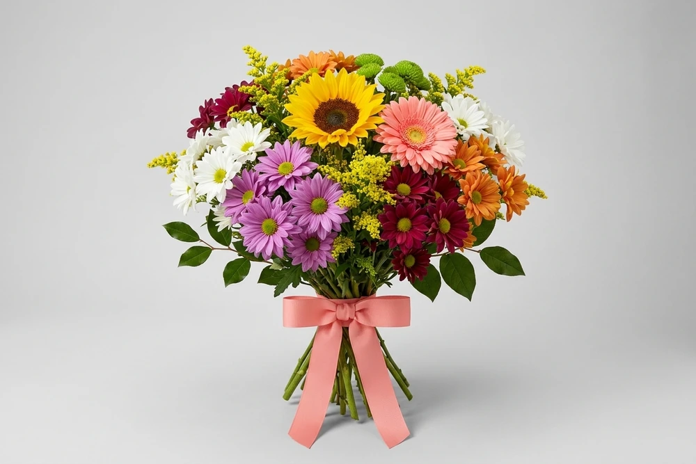 Buquê com Girassóis e Flores do Campo – Estilo Moderno